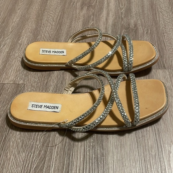 Steve Madden Women’s Spice Bling Slides Size 8 Sequins Costal Cowgirl Bohemian - Picture 4 of 15